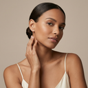 T Smile Hoop Stud Earrings
