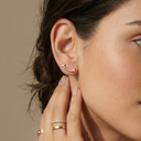 T Smile Hoop Stud Earrings