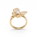 Two Butterfly Pavé And 1 Diamond Ring