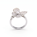 Two Butterfly Pavé And 1 Diamond Ring