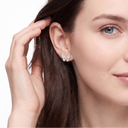 Two Butterfly Turquoise And Paved Charm Earrings