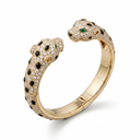 Two Head Paved Panthère Open Bracelet