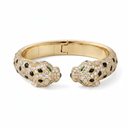 Two Head Paved Panthère Open Bracelet