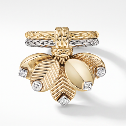 Two Tone Grain De Café Diamond Ring