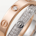 Two Tone Love Pavé Double Band Ring