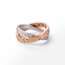 Two Tone Love Pavé Double Band Ring