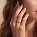 Two Tone Love Pavé Double Band Ring