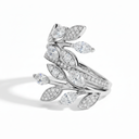 Victoria Full Diamond Vine Bypass Pavé Ring