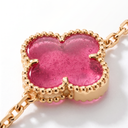 Vintage Alhambra 10 Motifs Pink Enamel Lucky Icon Necklace