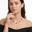 Vintage Alhambra 10 Motifs Red Carnelian Clover Necklace