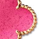 Vintage Alhambra 5 Motifs Pink Enamel Lucky Icon Bracelet