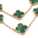 Vintage Alhambra Green 20 Motifs Long Necklace