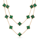 Vintage Alhambra Green 20 Motifs Long Necklace