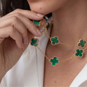 Vintage Alhambra Green 20 Motifs Long Necklace