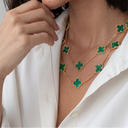 Vintage Alhambra Green 20 Motifs Long Necklace
