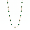 Vintage Alhambra Green 20 Motifs Long Necklace