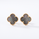Vintage Alhambra Black Mother Of Pearl Earrings