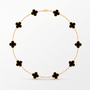 Vintage Alhambra Black Onyx Clover 10 Motifs Necklace