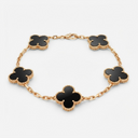 Vintage Alhambra Black Onyx Clover 5 Motifs Bracelet