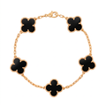 Vintage Alhambra Black Onyx Clover 5 Motifs Bracelet