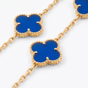 Vintage Alhambra Blue Agate Clover 10 Motifs Necklace
