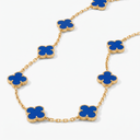 Vintage Alhambra Blue Agate Clover 10 Motifs Necklace