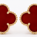 Vintage Alhambra Carnelian Motif Earrings