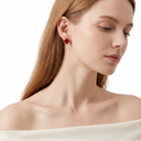 Vintage Alhambra Carnelian Motif Earrings