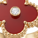 Vintage Alhambra Clover Carnelian And 1 Diamond Ring