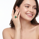 Vintage Alhambra Clover Malachite And 1 Diamond Ring