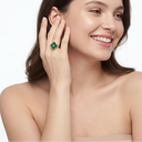 Vintage Alhambra Clover Malachite And 1 Diamond Ring