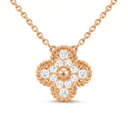 Vintage Alhambra Diamond Clover 1 Motif Necklace
