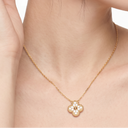 Vintage Alhambra Diamond Clover 1 Motif Necklace