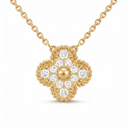 Vintage Alhambra Diamond Clover 1 Motif Necklace