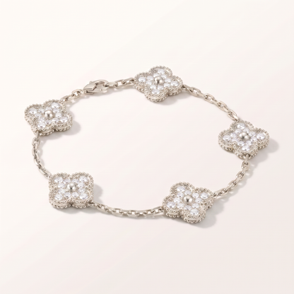 Vintage Alhambra Diamonds Clover 5 Motifs Bracelet