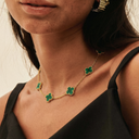 Vintage Alhambra Malachite 10 Motifs Necklace