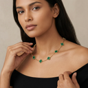 Vintage Alhambra Malachite 10 Motifs Necklace