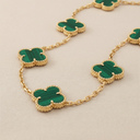 Vintage Alhambra Malachite 10 Motifs Necklace