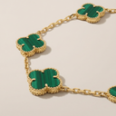 Vintage Alhambra Malachite 10 Motifs Necklace