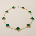 Vintage Alhambra Malachite 10 Motifs Necklace