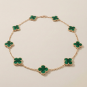 Vintage Alhambra Malachite 10 Motifs Necklace