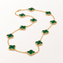 Vintage Alhambra Malachite Clover 10 Motifs Necklace