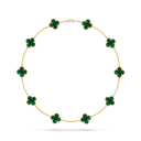 Vintage Alhambra Malachite Clover 10 Motifs Necklace