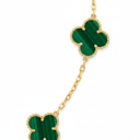 Vintage Alhambra Malachite Clover 10 Motifs Necklace