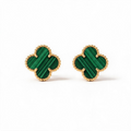 Vintage Alhambra Malachite Clover Earrings