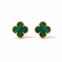 Vintage Alhambra Malachite Clover Earrings