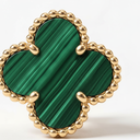 Vintage Alhambra Malachite Clover Earrings
