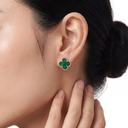 Vintage Alhambra Malachite Clover Earrings