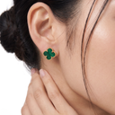 Vintage Alhambra Malachite Clover Earrings