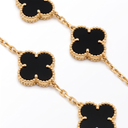Vintage Alhambra Onyx Clover 20 Motifs Necklace